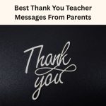 Thank You Teacher Messages From Parents